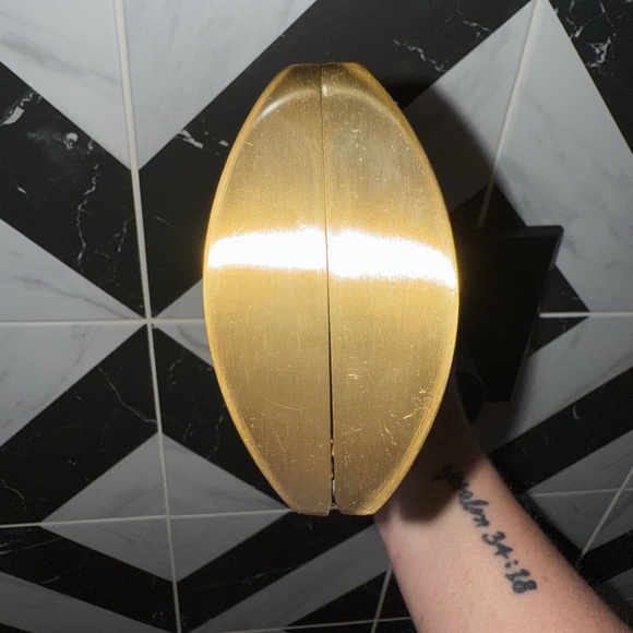 UNLISTED BLACK/DEEPS PINKS AND GOLD GLITTER OVAL CLUTCH WITH DETACHABLE CHAIN - Picture 3 of 12